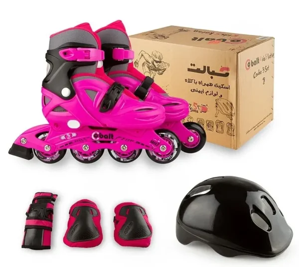 اسکیت ارزان هارد بچگانه آموزشی کبالت Cobalt صورتی + لوازم