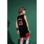 ست تاپ و شلوارک لباس بسکتبال شیکاگو بولز مشکی NBA Chicago Bulls Basketball Jerseys