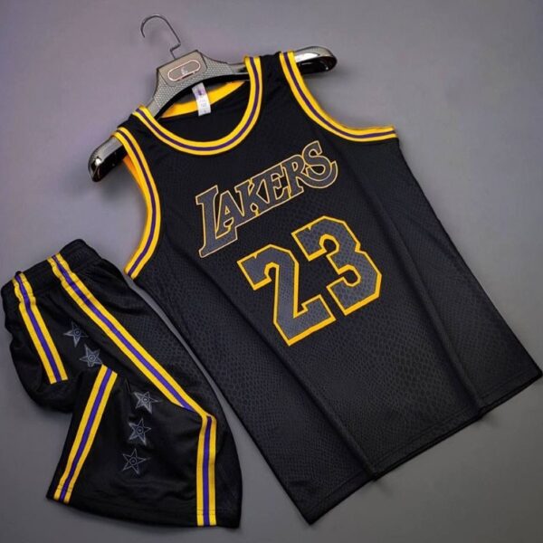 ست تاپ و شلوارک لباس بسکتبال لس آنجلس لیکرز مشکی NBA Los Angeles Lakers Basketball Jerseys
