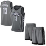 ست تاپ و شلوارک لباس بسکتبال بروکلین نتس خاکستری NBA Brooklyn Nets Jerseys