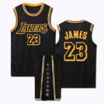 ست تاپ و شلوارک لباس بسکتبال لس آنجلس لیکرز مشکی NBA Los Angeles Lakers Basketball Jerseys