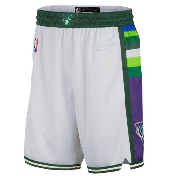 ست تاپ و شلوارک لباس بسکتبال میلواکی باکس سفید NBA Milwaukee Bucks Basketball Jerseys