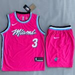 ست تاپ و شلوارک لباس بسکتبال میامی هیت سرخابی NBA Miami Heat Basketball Jerseys
