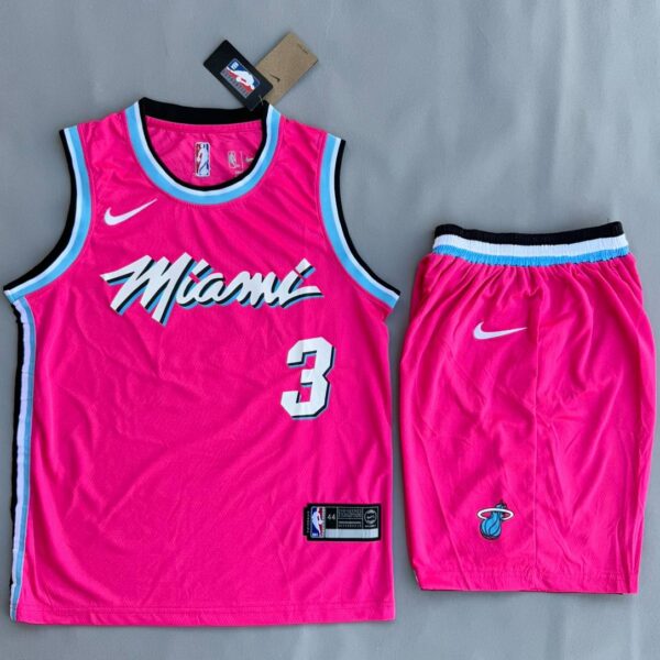 ست تاپ و شلوارک لباس بسکتبال میامی هیت سرخابی NBA Miami Heat Basketball Jerseys