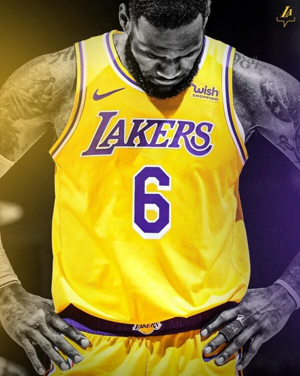 ست تاپ و شلوارک لباس بسکتبال لس آنجلس لیکرز زرد NBA Los Angeles Lakers Basketball Jerseys