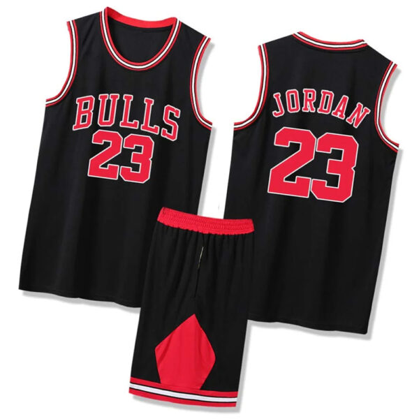 ست تاپ و شلوارک لباس بسکتبال شیکاگو بولز مشکی NBA Chicago Bulls Basketball Jerseys