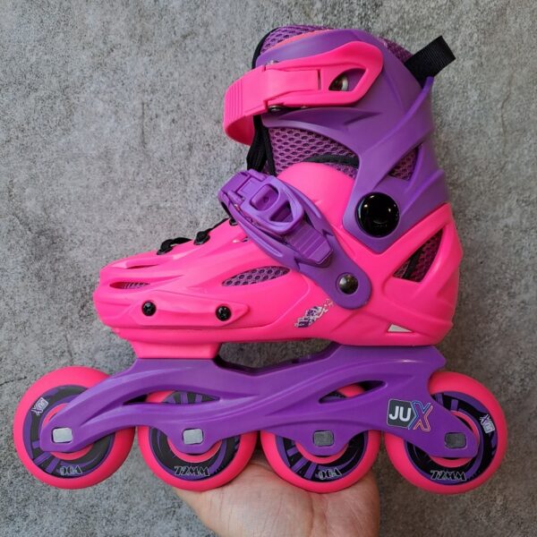 اسکیت دخترانه پسرانه بچگانه هارد آموزشی اورجینال JUX صورتی + ست ایمنی (3) اسکیت دخترانه پسرانه بچگانه هارد آموزشی اورجینال JUX صورتی + ست ایمنی