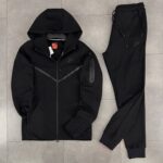 ست سویشرت گرمکن شلوار مردانه زنانه نایکی تک فلیس اورجینال مشکی NIKE Tech 005 - Image 2